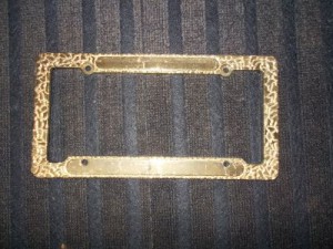 lisence plate frame gold